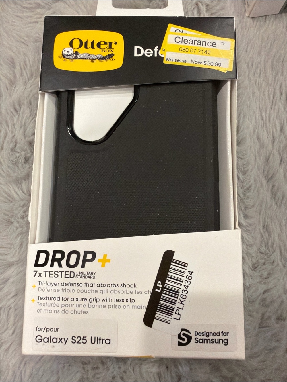 OtterBox Drop+ Black Protective Case for Galaxy S25 Ultra